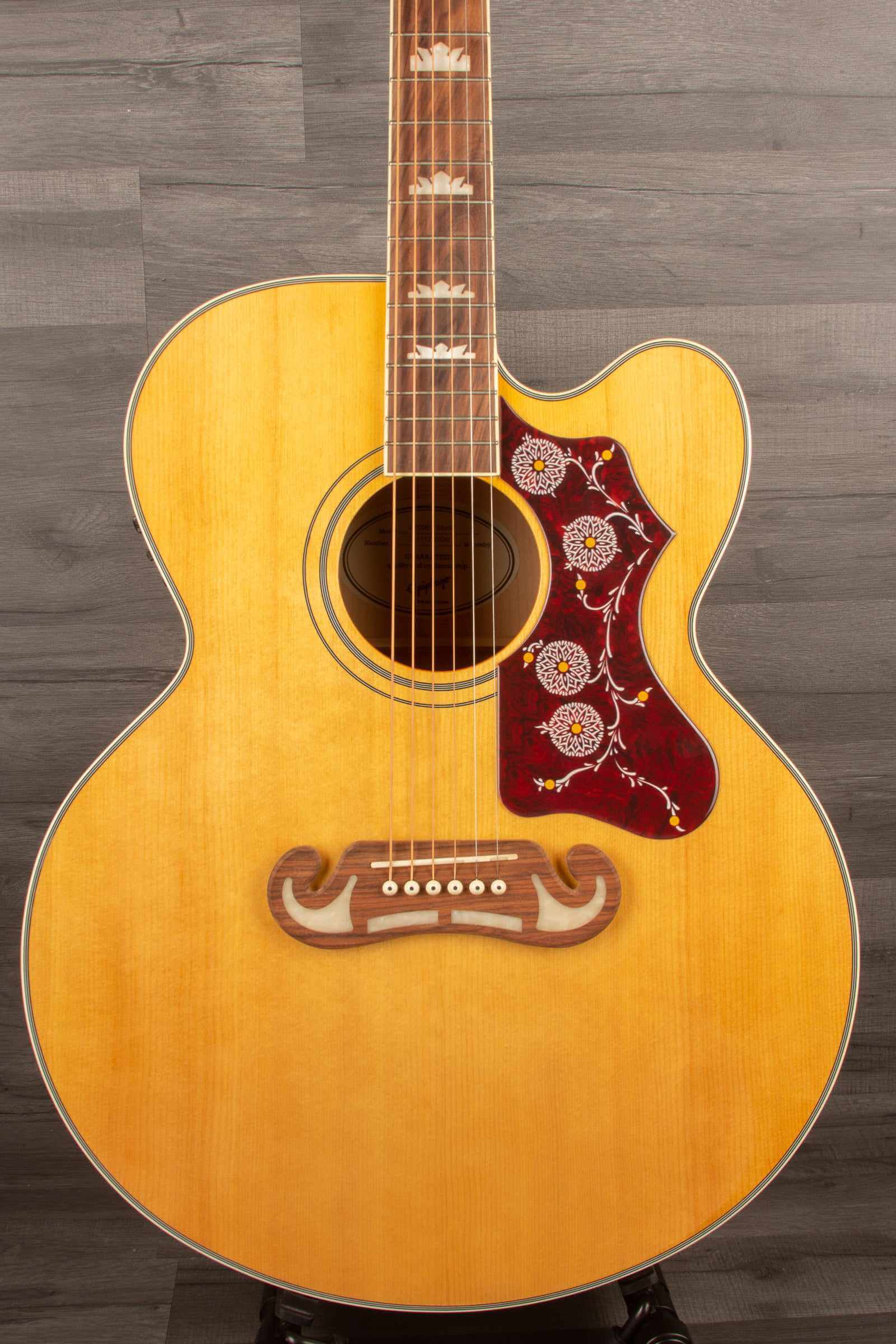 Epiphone J200 EC Studio Solid Top, Fishman Sonitone - Vintage Natural