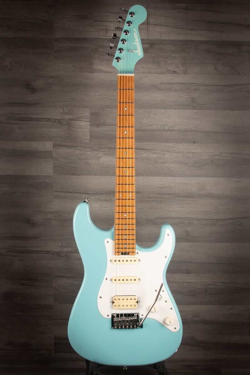 Jackson MJ Series Signature Misha Mansoor So-Cal 2PT Electric Guitar - Daphne Blue, Caramelized Maple Fingerboard