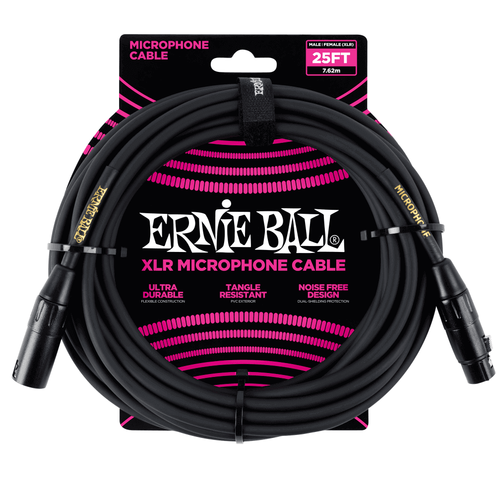 Klotz Accessories Ernie Ball XLR Microphone Cable 25 ft Black