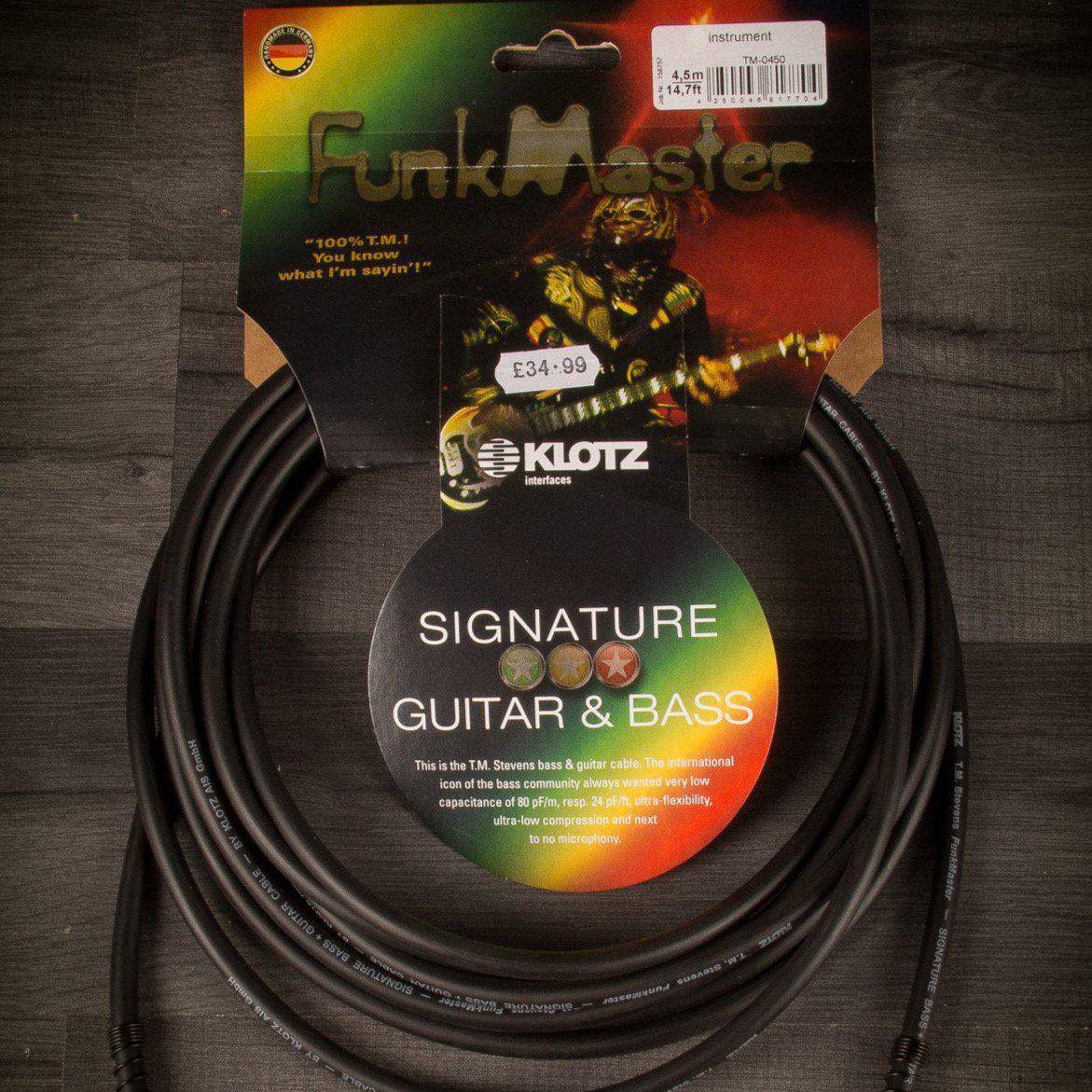 Klotz FunkMaster Guitar and Bass Cable - 4.5m