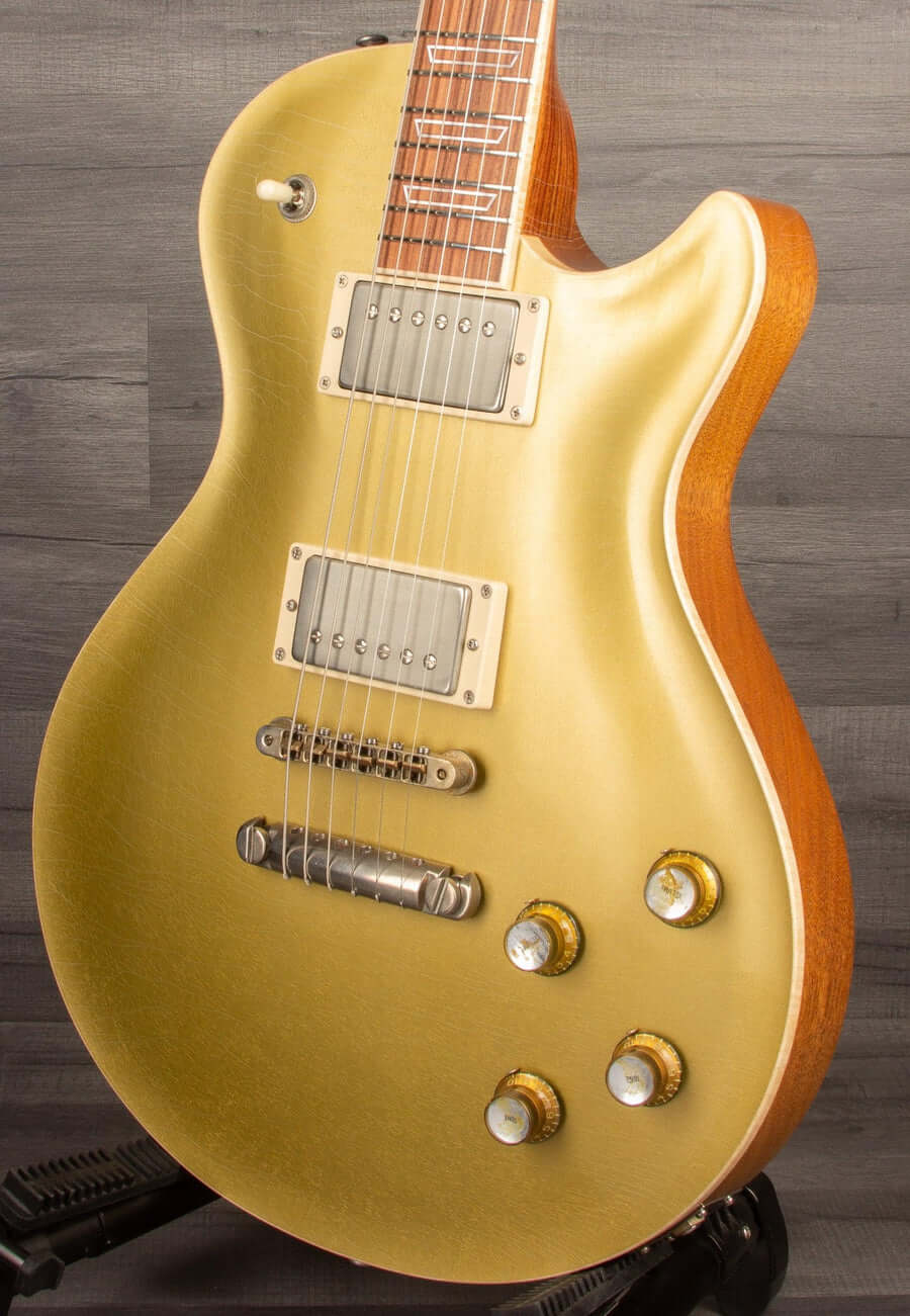 Patrick James Eggle Macon Carved Top Electric Guitar - Gold Top, Santos Rosewood Neck s#30913