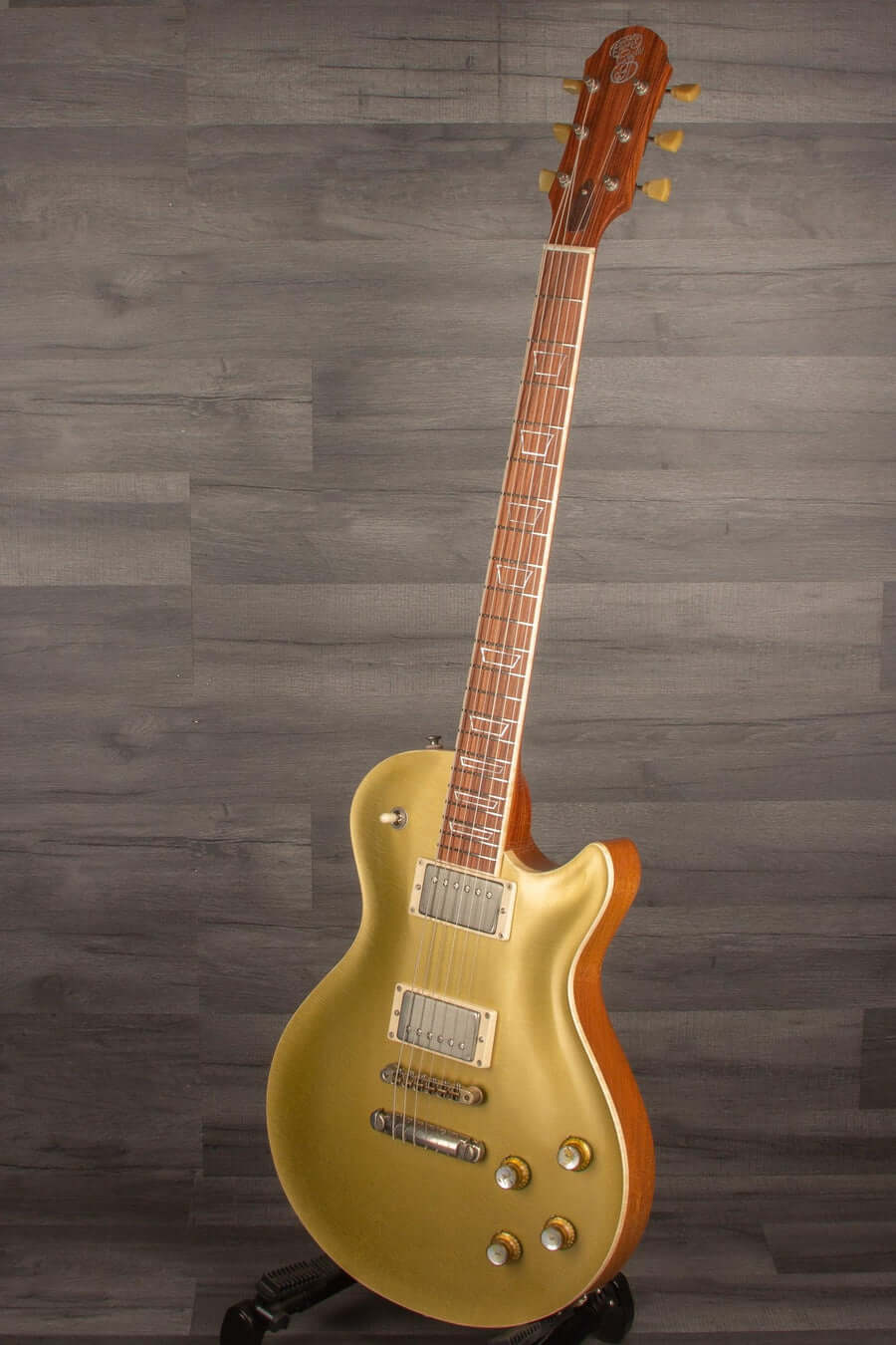 Patrick James Eggle Macon Carved Top Electric Guitar - Gold Top, Santos Rosewood Neck s#30913