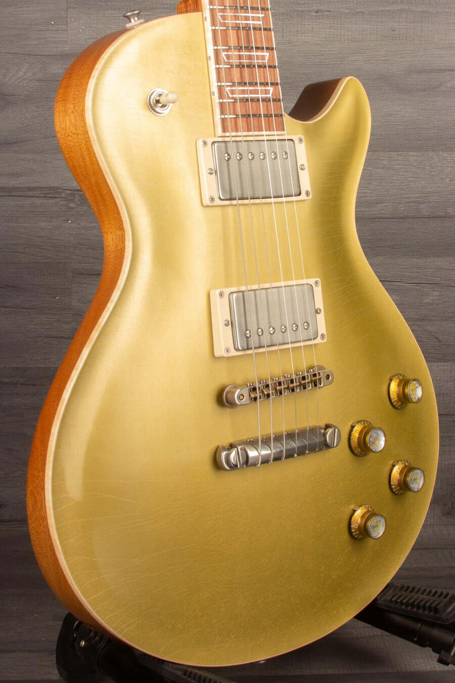 Patrick James Eggle Macon Carved Top Electric Guitar - Gold Top, Santos Rosewood Neck s#30913