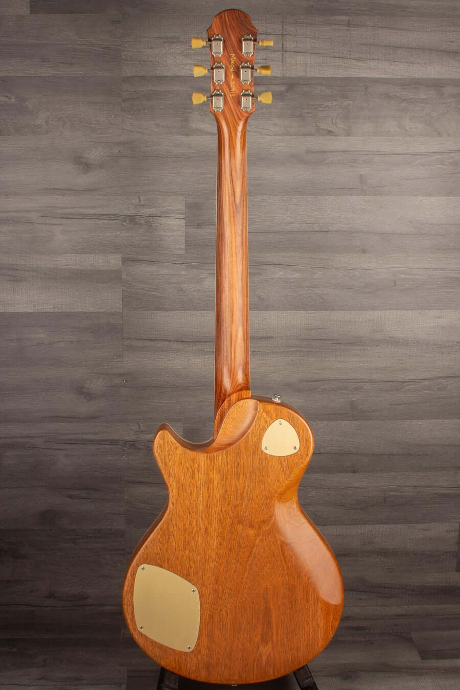 Patrick James Eggle Macon Carved Top Electric Guitar - Gold Top, Santos Rosewood Neck s#30913