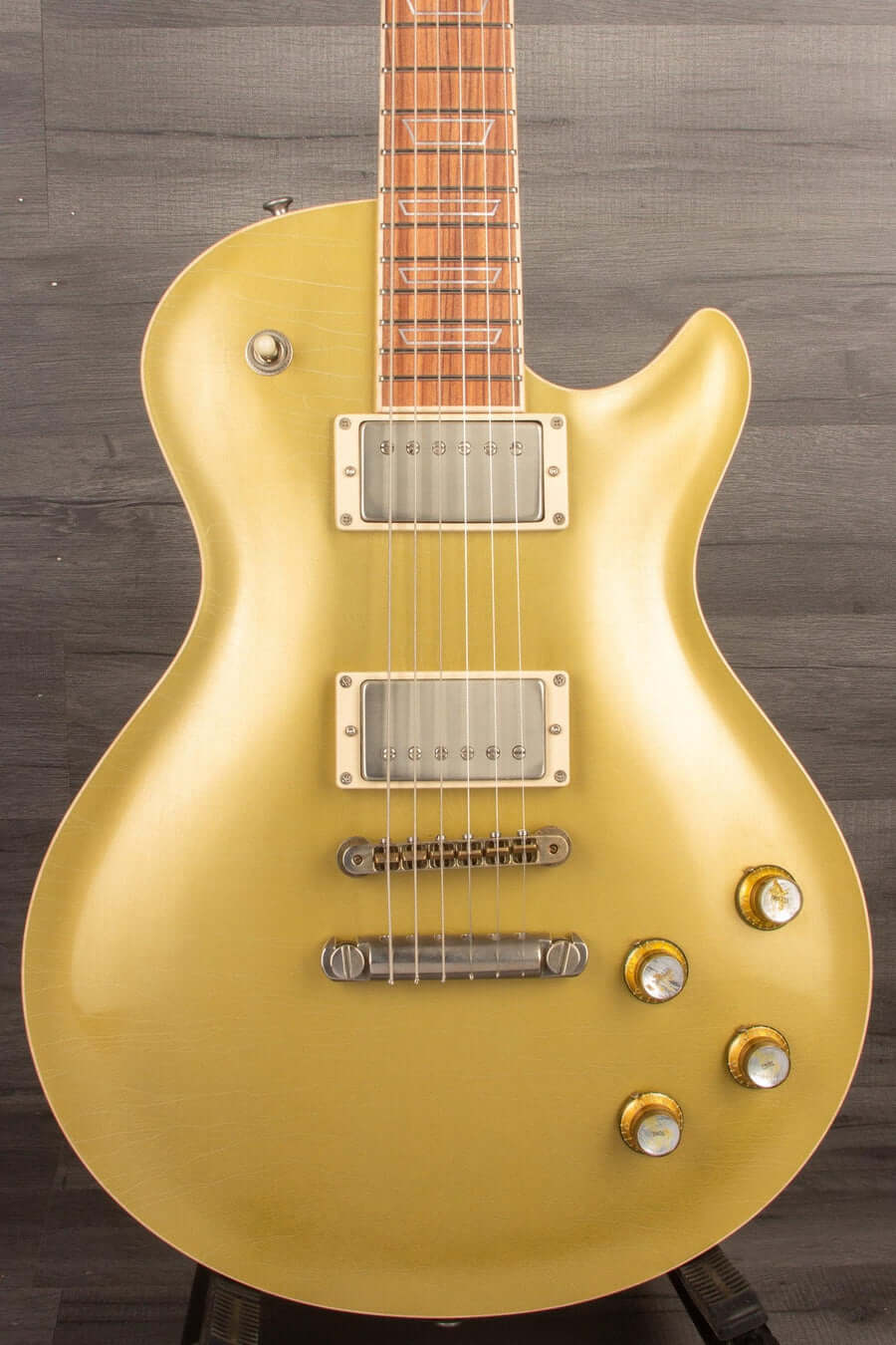 Patrick James Eggle Macon Carved Top - Gold Top, Santos rosewood neck s#30913 | MusicStreet