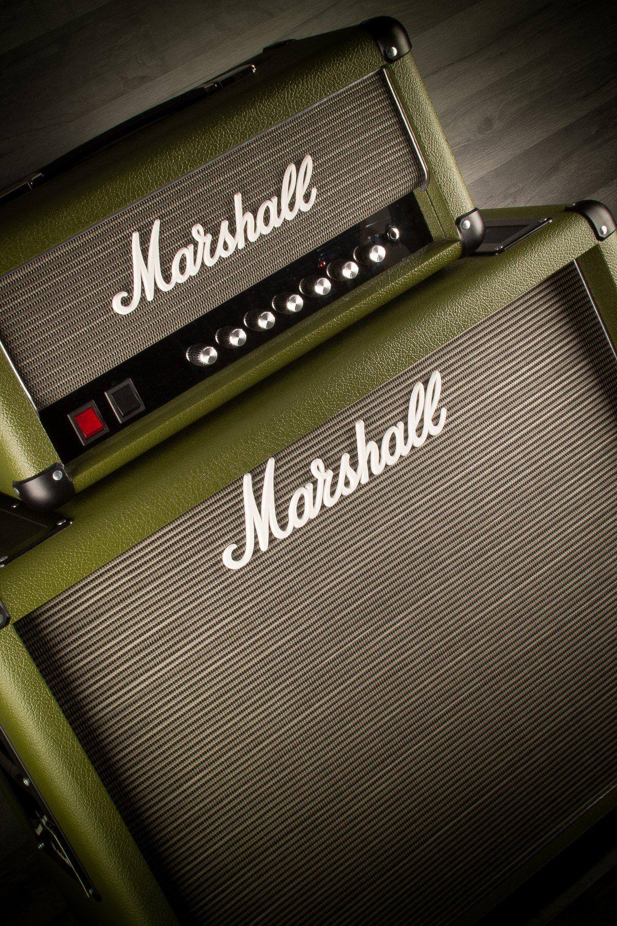 USED - Marshall 2525H Silver Jubilee Head & Cab - Custom Green Tolex