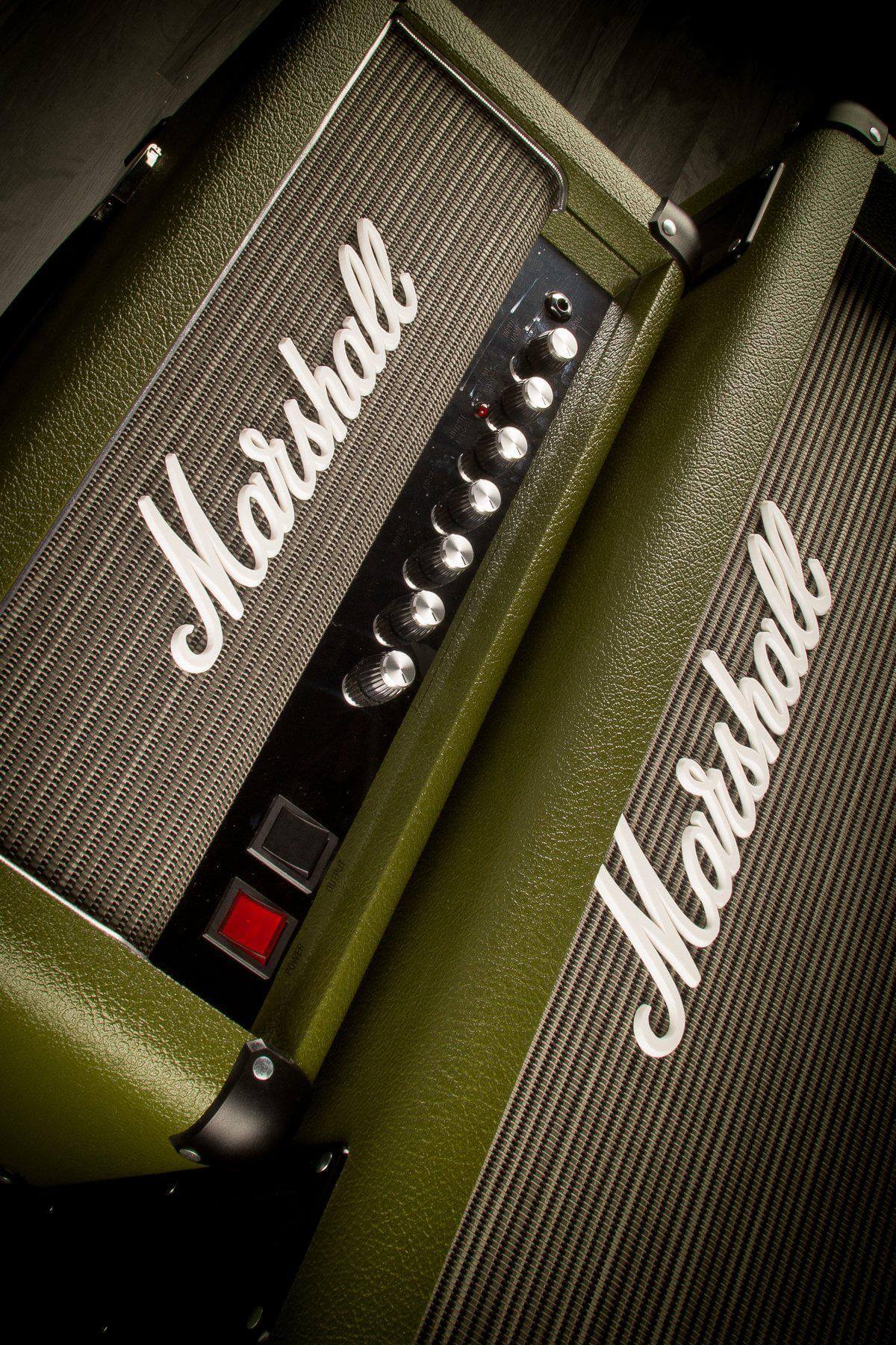 USED - Marshall 2525H Silver Jubilee Head & Cab - Custom Green Tolex