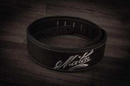 Maton Leather double layer padded guitar strap - Black