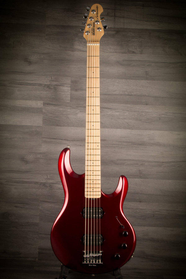 MusicMan Silhouette Bass 6, Maple Neck , Candy Red - MusicStreet