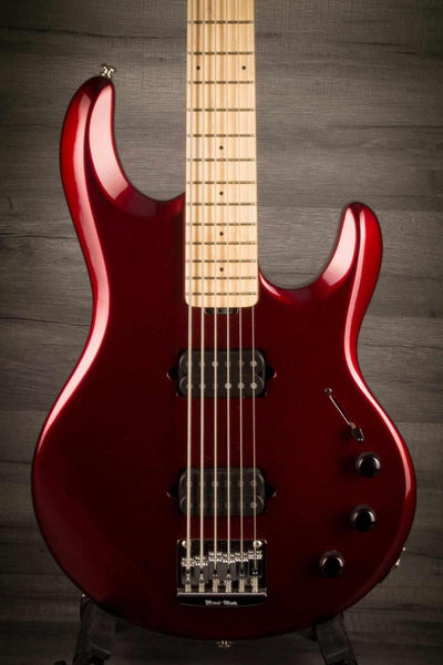 MusicMan Silhouette Bass 6, Maple Neck , Candy Red