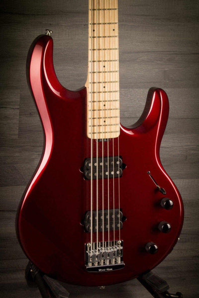 MusicMan Silhouette Bass 6, Maple Neck , Candy Red