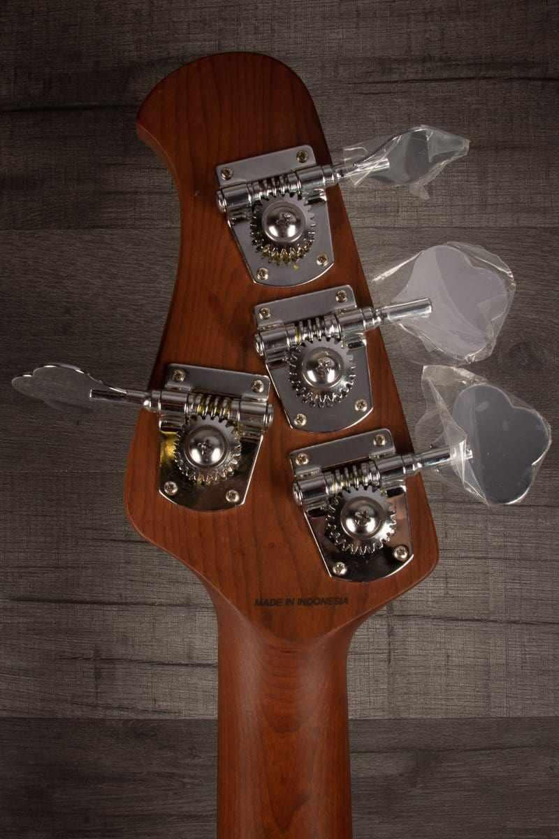 Sterling by MusicMan Stingray Bass Guitar - Black, Roasted Maple