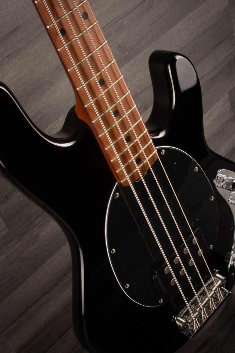 Sterling by MusicMan Stingray Bass Guitar - Black, Roasted Maple