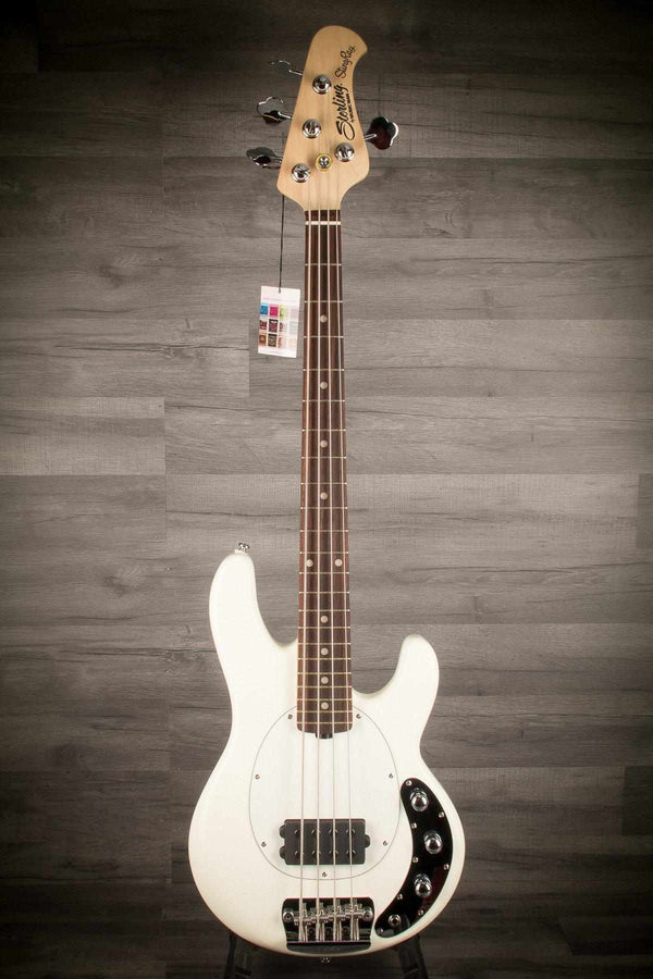 Sterling by music man stingray short scale shop electric bass olympic white