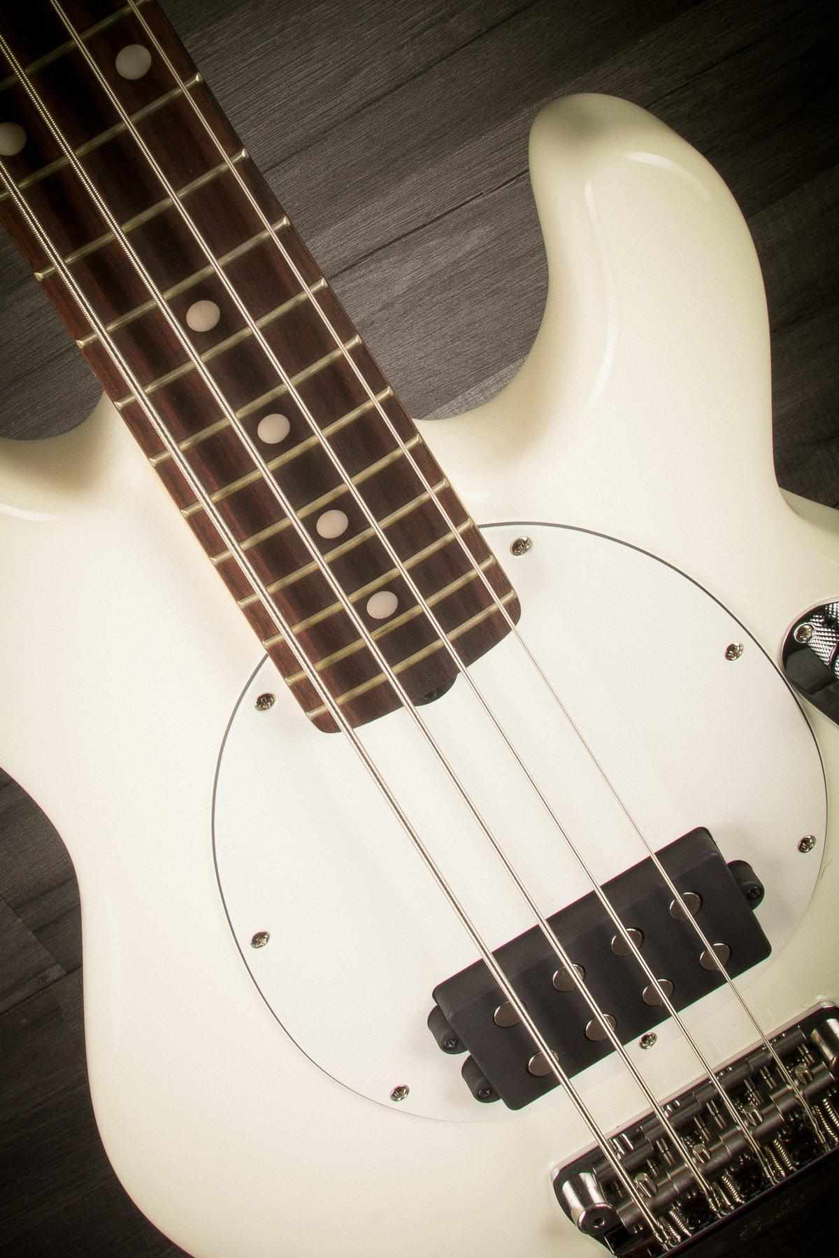 Sterling Stingray Short Scale Bass Guitar - Olympic White