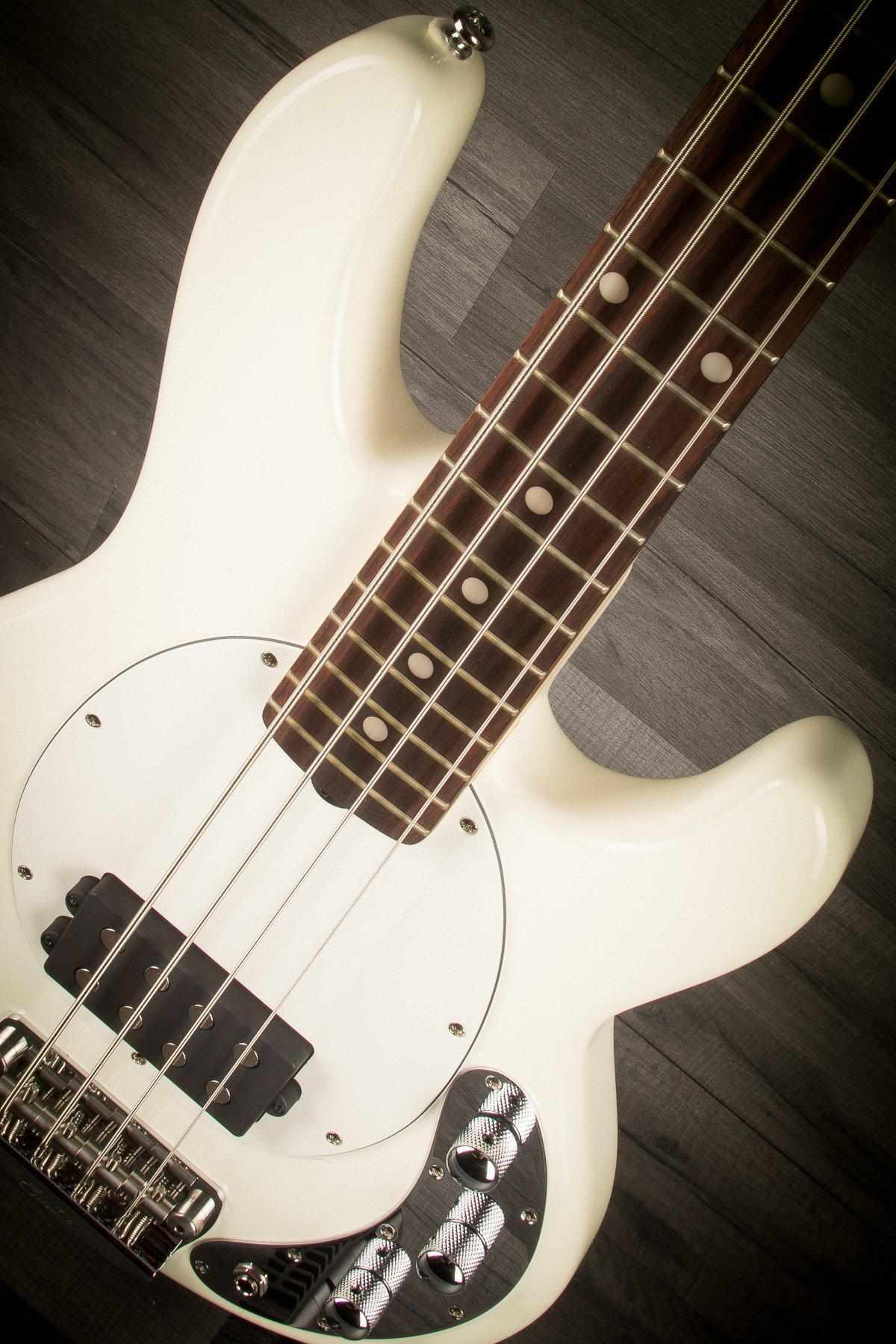 Sterling Stingray Short Scale Bass Guitar - Olympic White