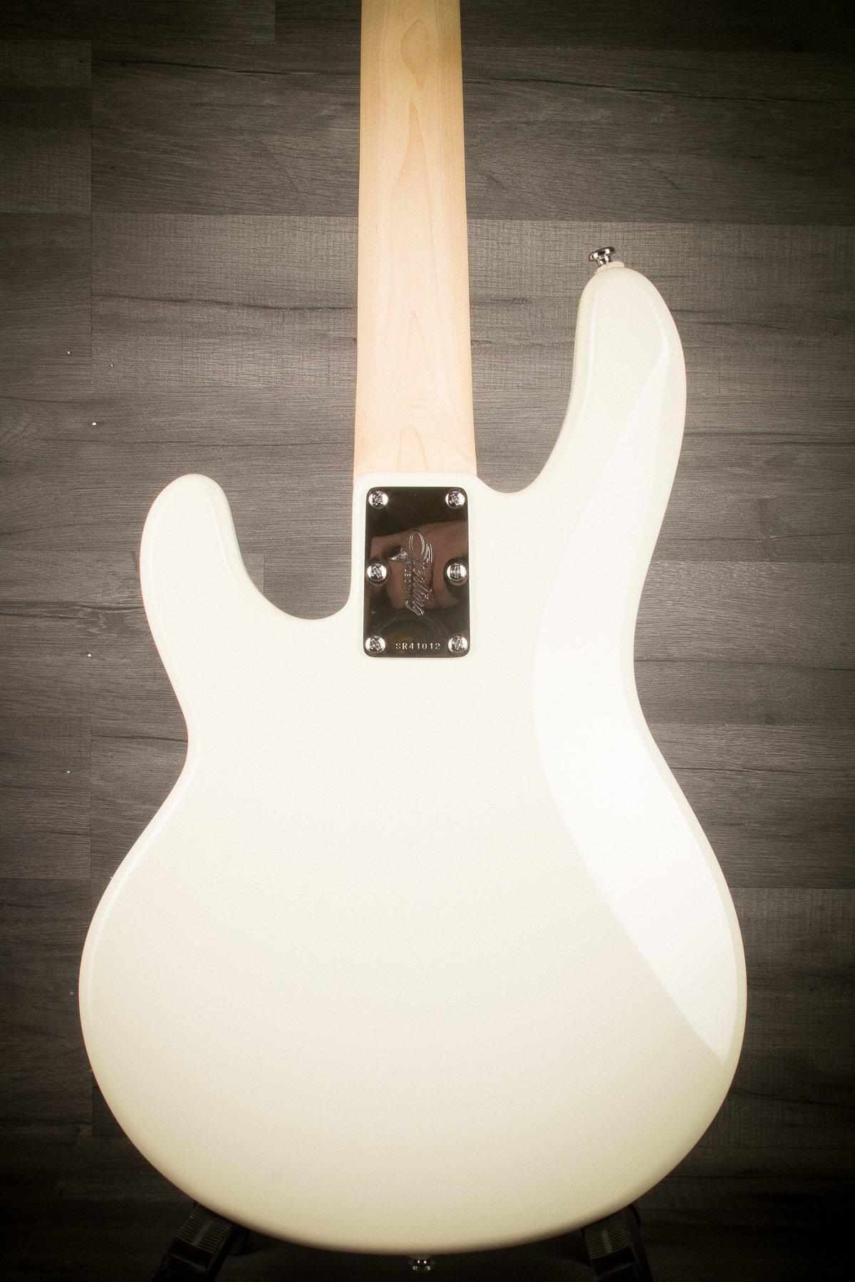 Sterling Stingray Short Scale Bass Guitar - Olympic White
