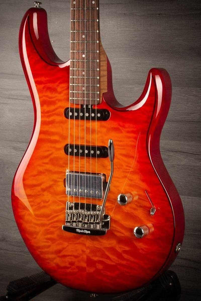 B Stock - Music Man Luke III Steve Lukather Signature HSS - Cherry Burst Quilt