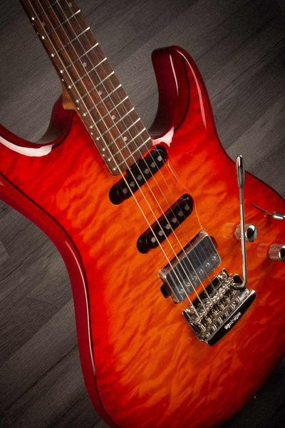 B Stock - Music Man Luke III Steve Lukather Signature HSS - Cherry Burst Quilt