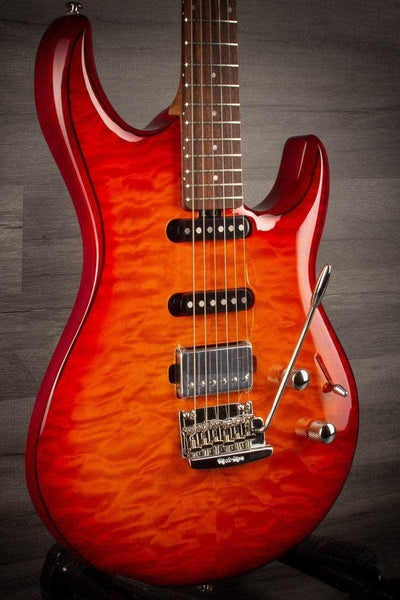B Stock - Music Man Luke III Steve Lukather Signature HSS - Cherry Burst Quilt