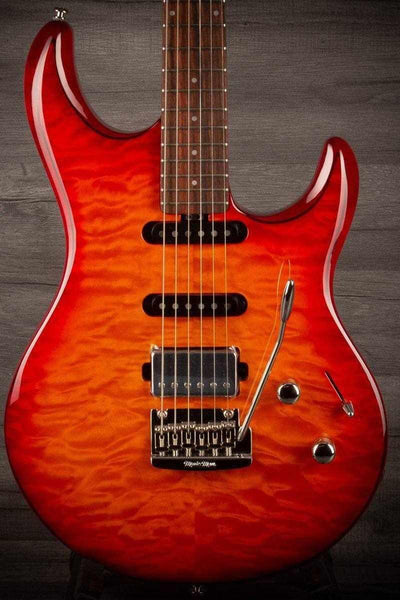 B Stock - Music Man Luke III Steve Lukather Signature HSS - Cherry Burst Quilt