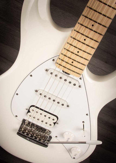 MusicMan Silhouette Special HSS Trem, White, Maple Neck