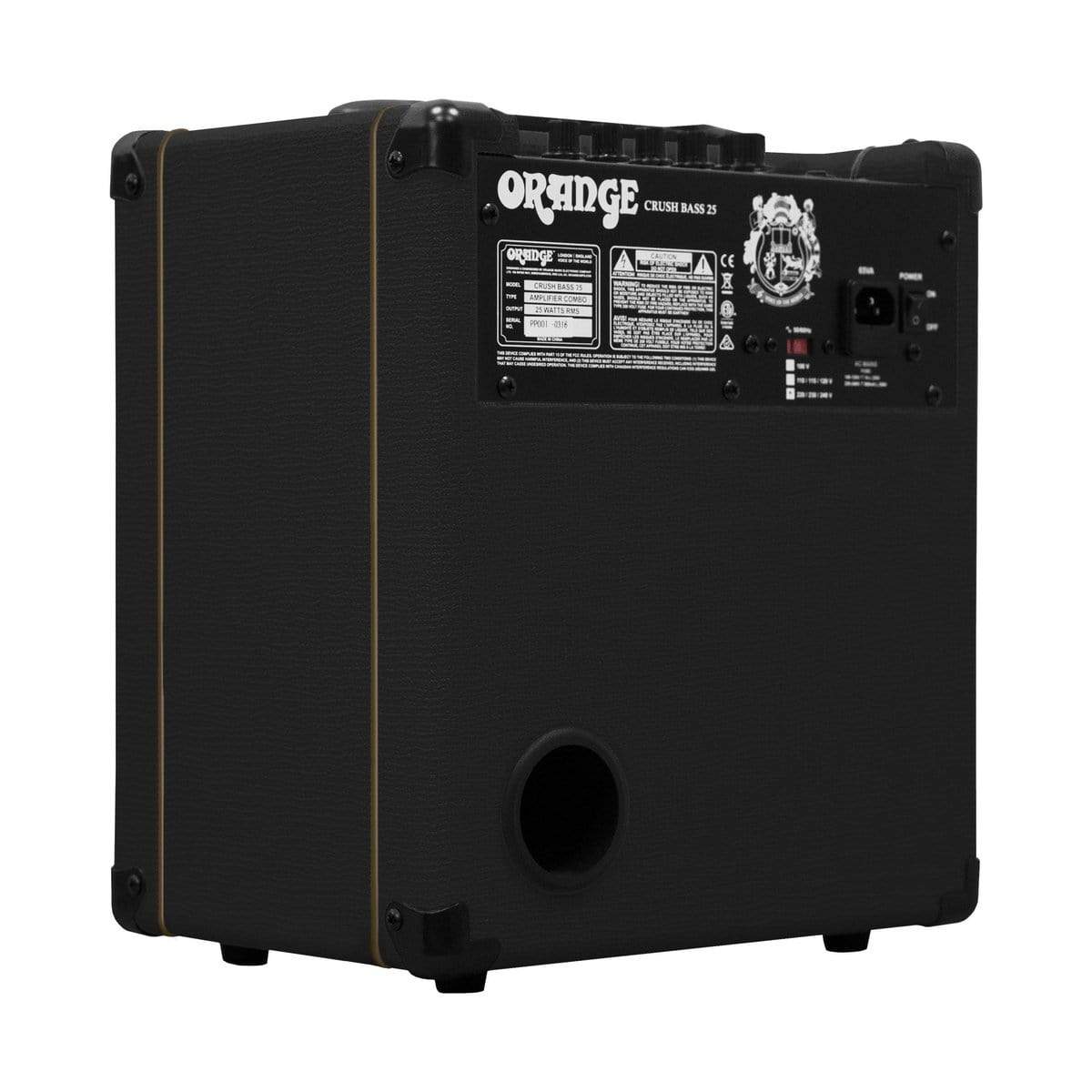 Orange Crush Bass 25 Combo Guitar Amplifier, Black