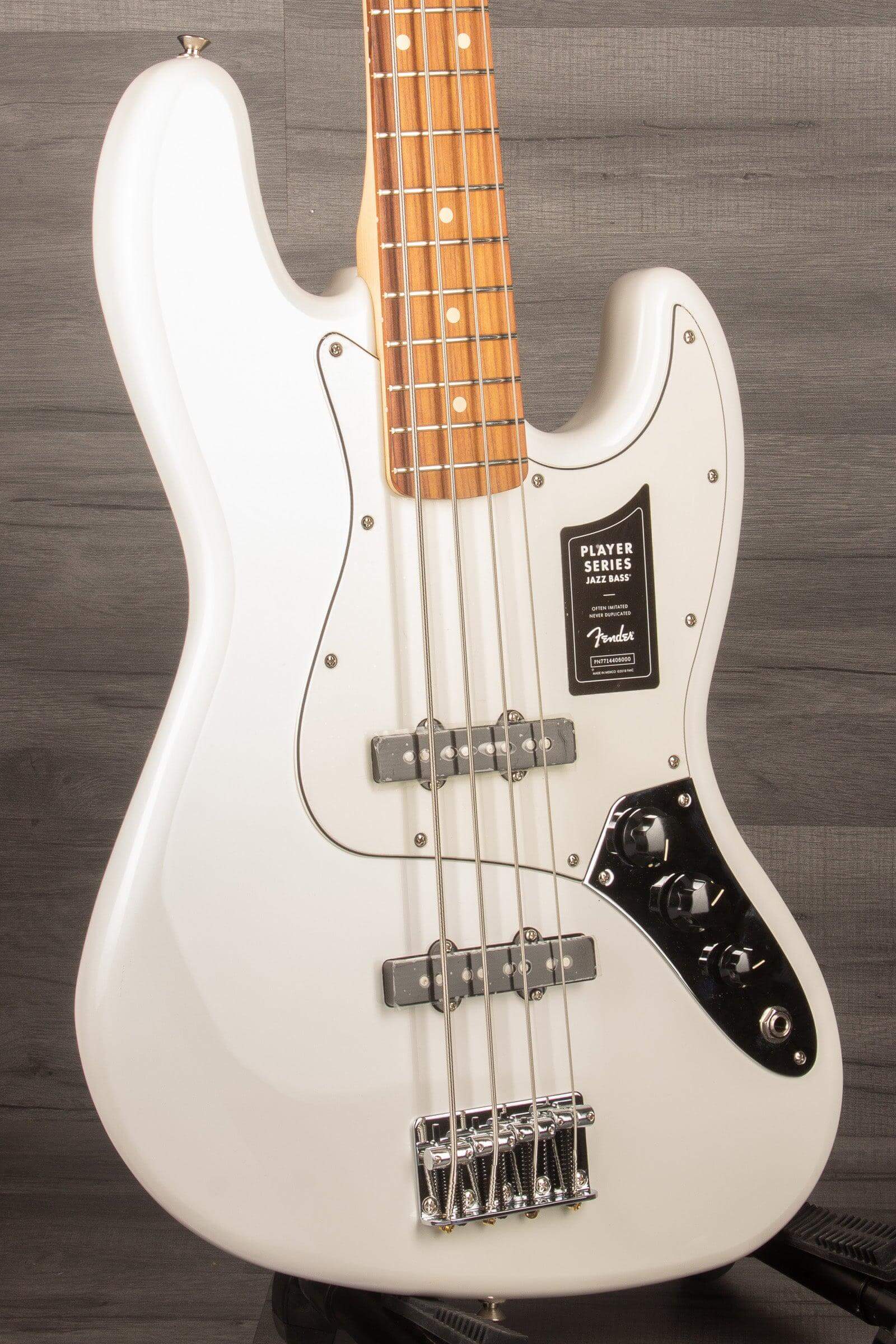 Fender Player Jazz Bass Guitar, Pau Ferro Fingerboard - Polar White
