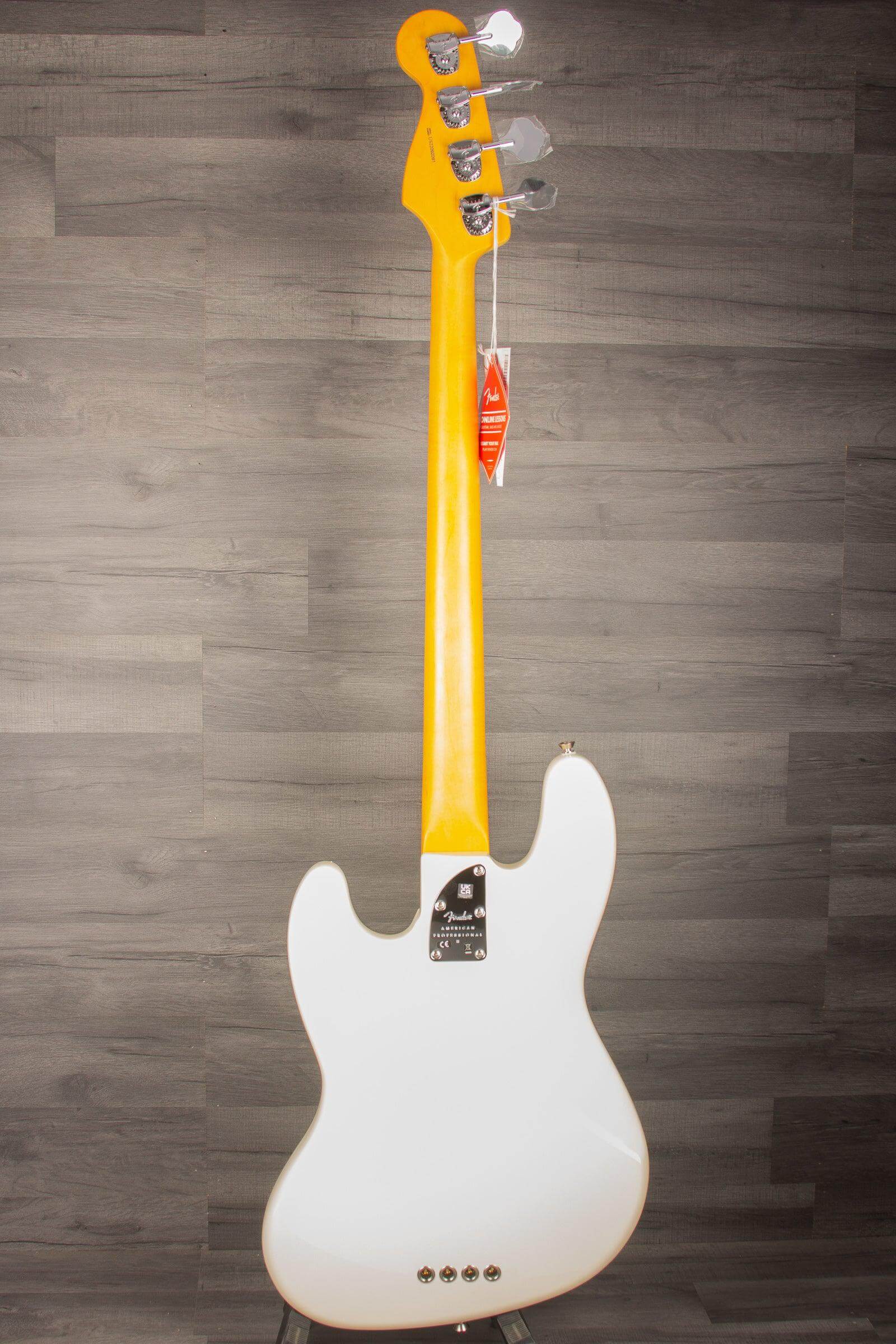 Fender American Professional II Jazz Bass Guitar, Maple Neck - Olympic White