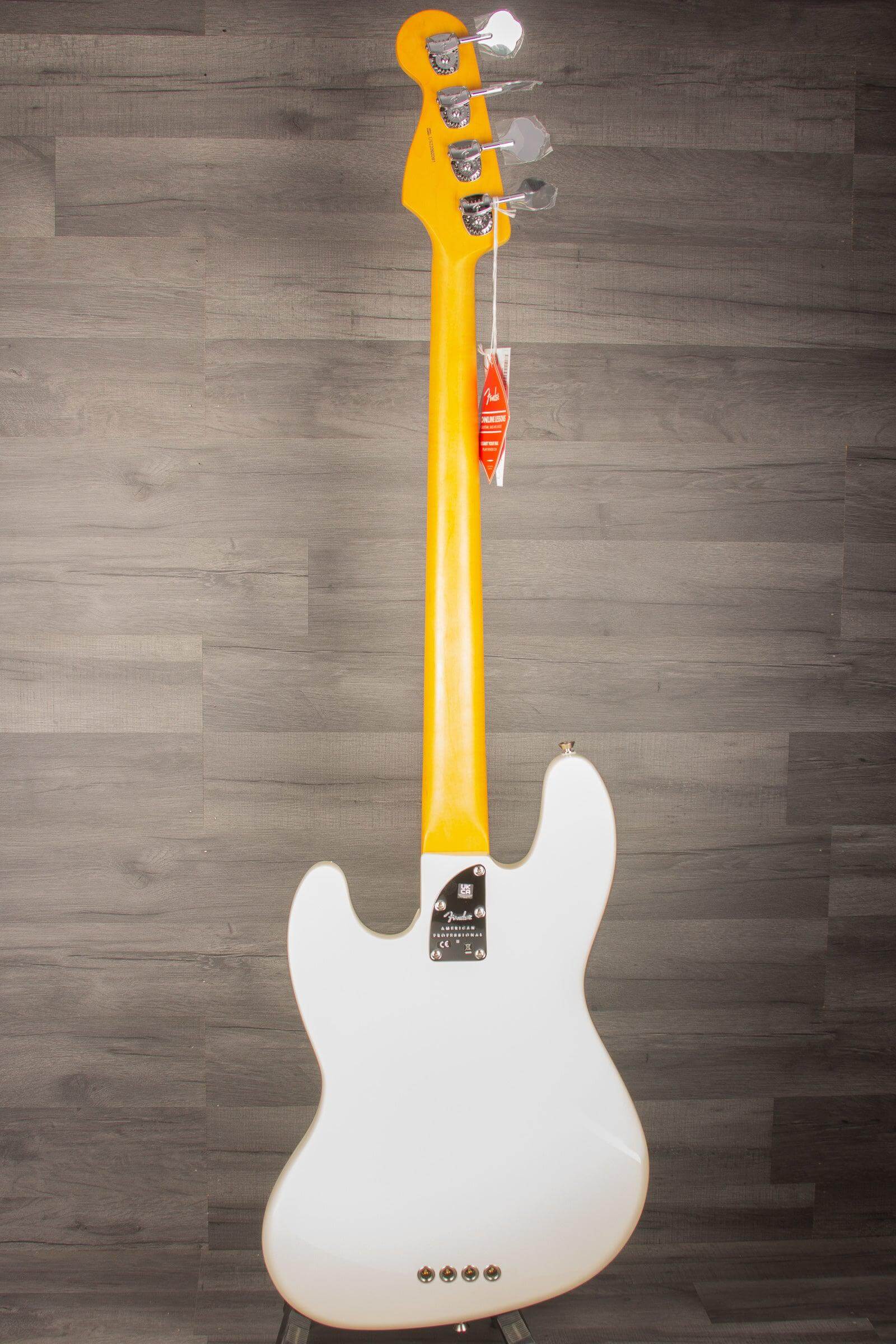 Fender - American Professional II Jazz Bass MN - Olympic White - MusicStreet