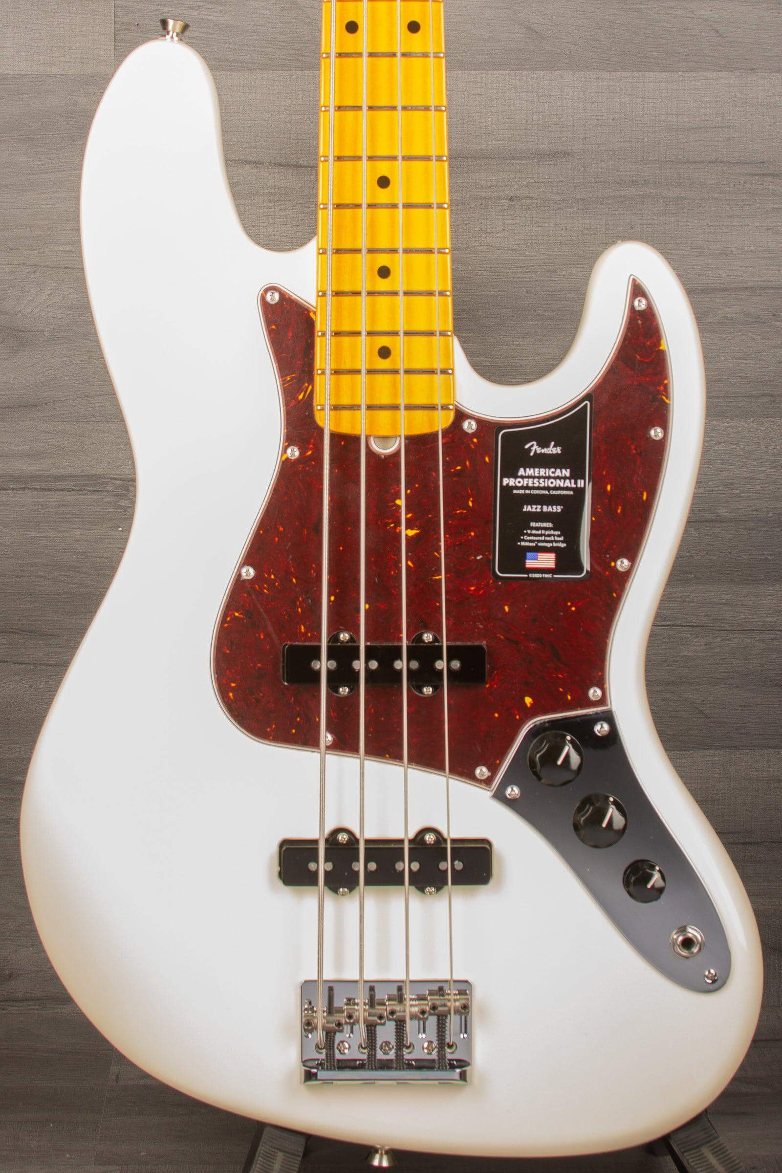 Fender American Professional II Jazz Bass Guitar, Maple Neck - Olympic White