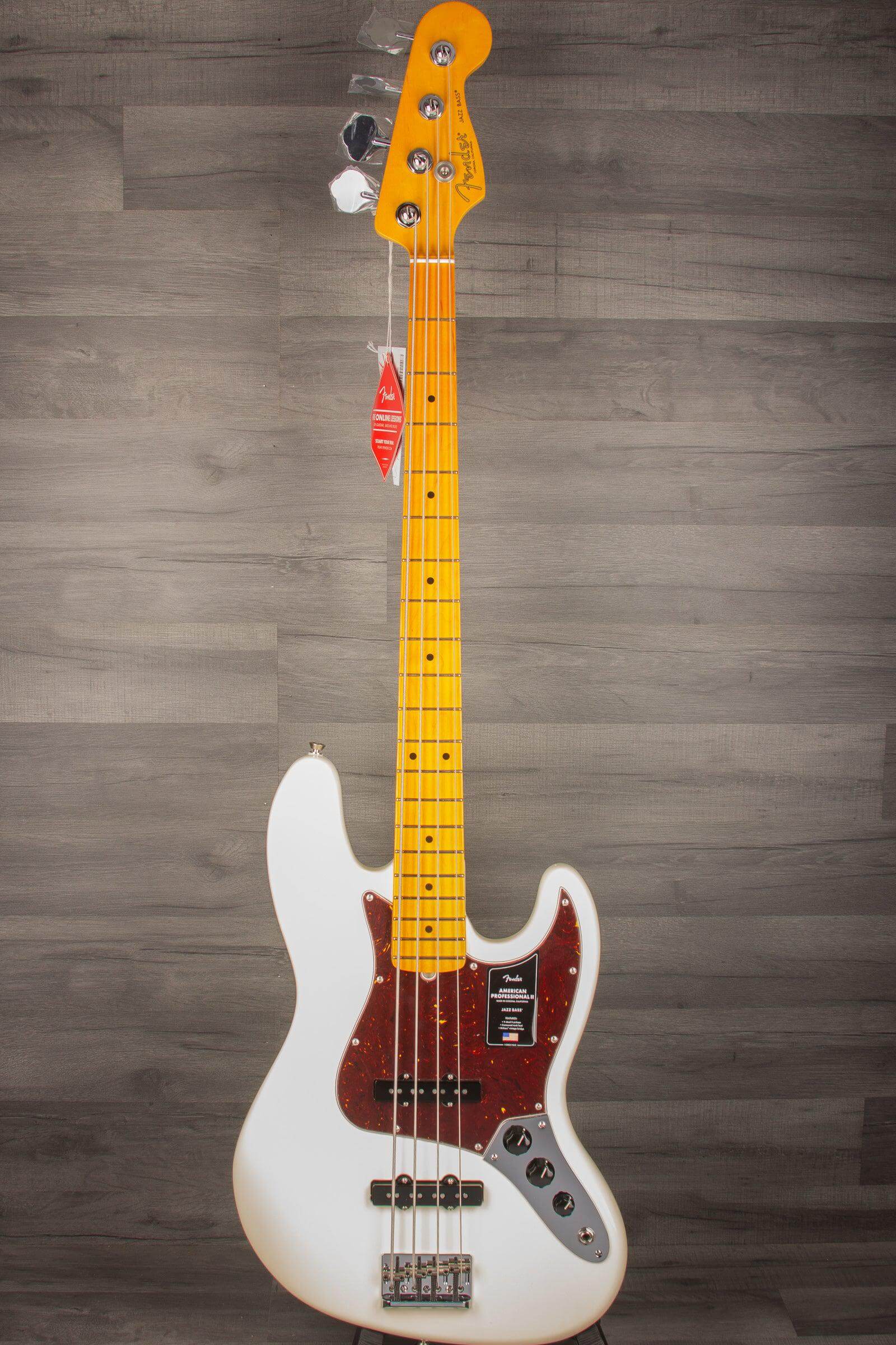 Fender American Professional II Jazz Bass Guitar, Maple Neck - Olympic White