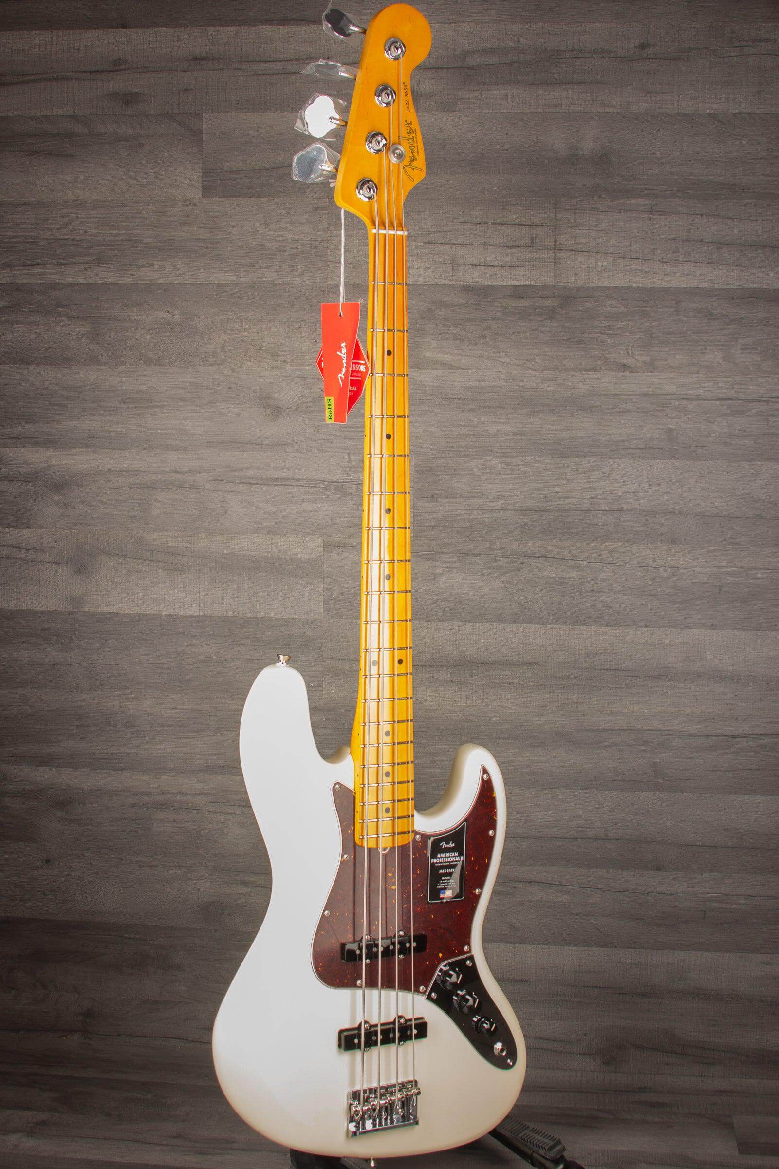 Fender American Professional II Jazz Bass Guitar, Maple Neck - Olympic White