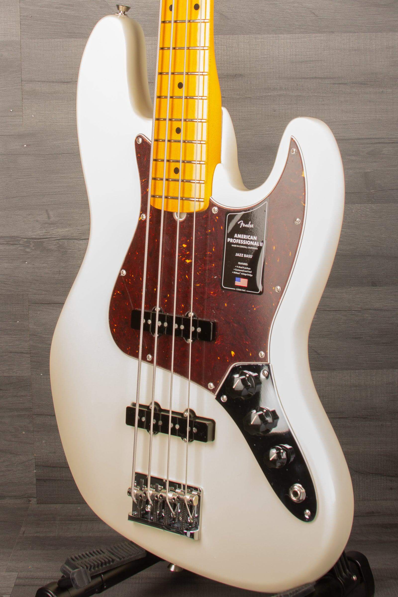 Fender American Professional II Jazz Bass Guitar, Maple Neck - Olympic White