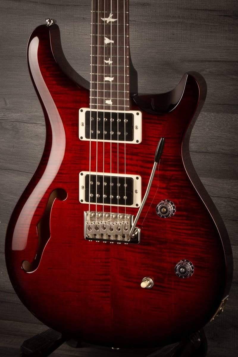 PRS CE24 Semi Hollow Scarlet Smokeburst - Blackout Neck