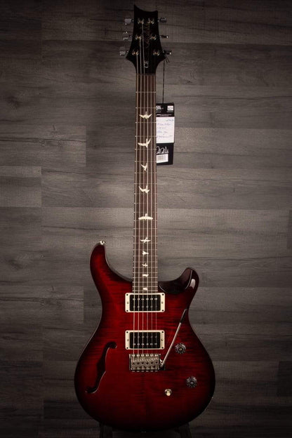 PRS CE24 Semi Hollow Scarlet Smokeburst - Blackout Neck