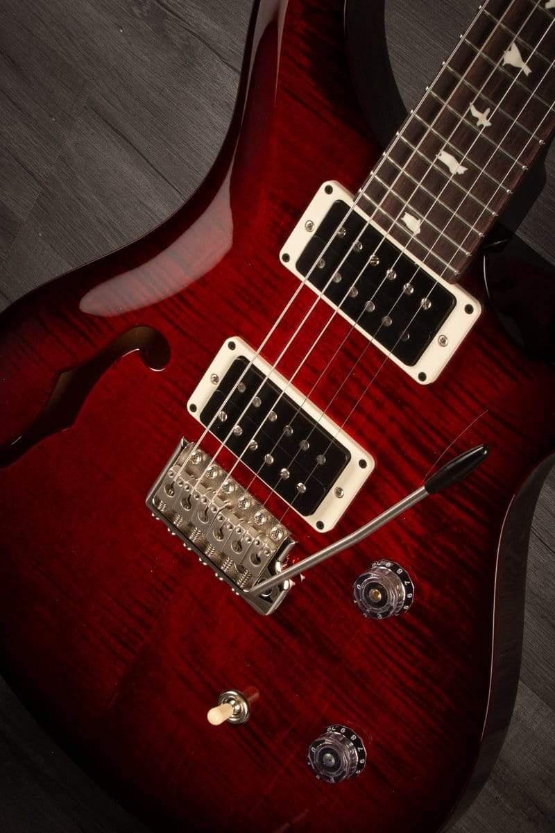 PRS CE24 Semi Hollow Scarlet Smokeburst - Blackout Neck