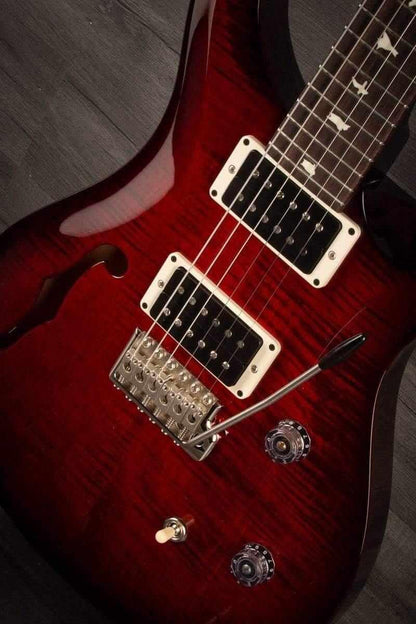PRS CE24 Semi Hollow Scarlet Smokeburst - Blackout Neck