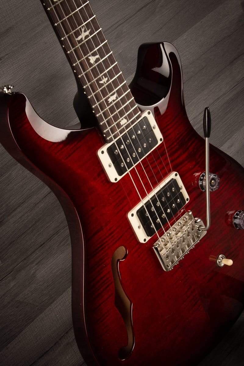 PRS CE24 Semi Hollow Scarlet Smokeburst - Blackout Neck