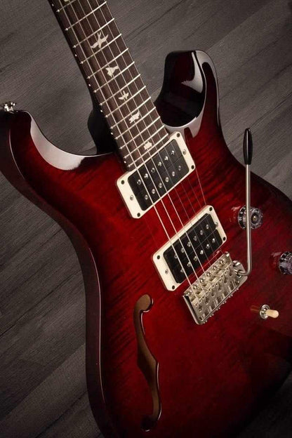 PRS CE24 Semi Hollow Scarlet Smokeburst - Blackout Neck