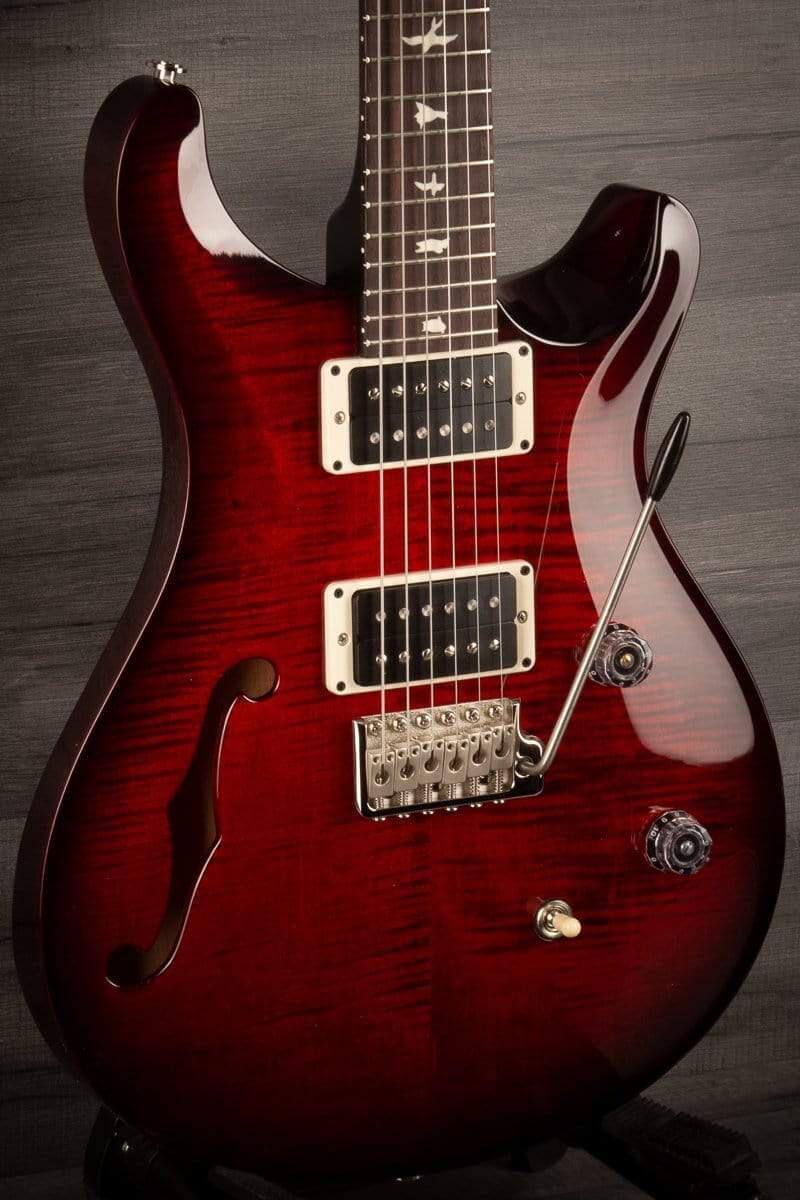 PRS CE24 Semi Hollow Scarlet Smokeburst - Blackout Neck