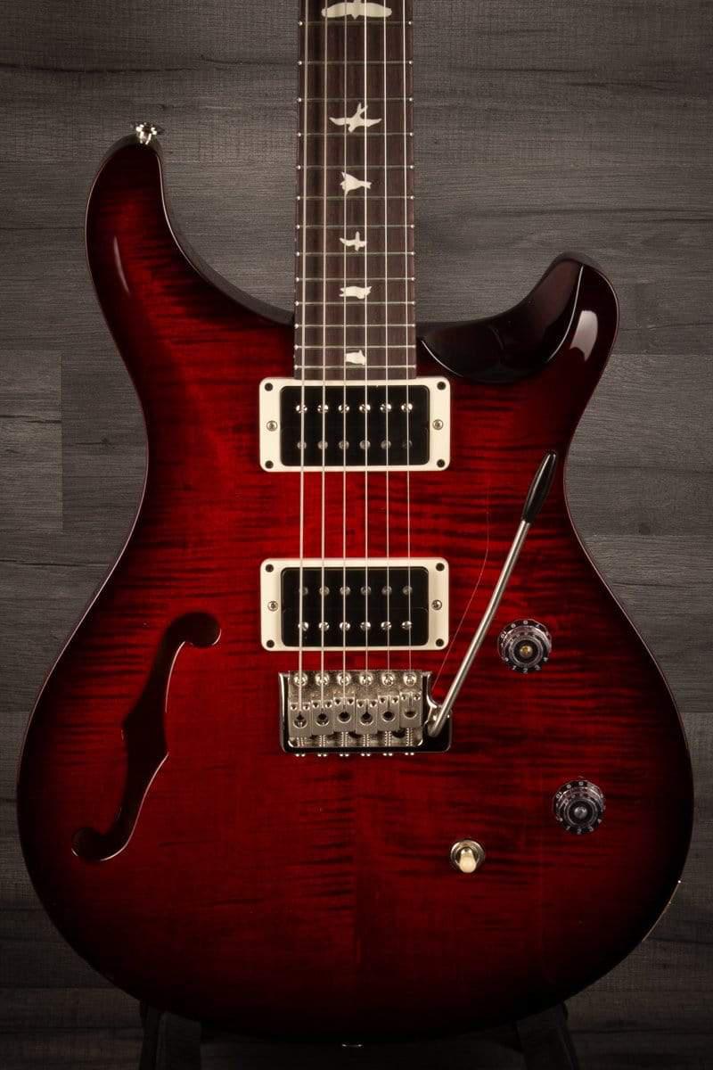 PRS CE24 Semi Hollow Scarlet Smokeburst - Blackout Neck