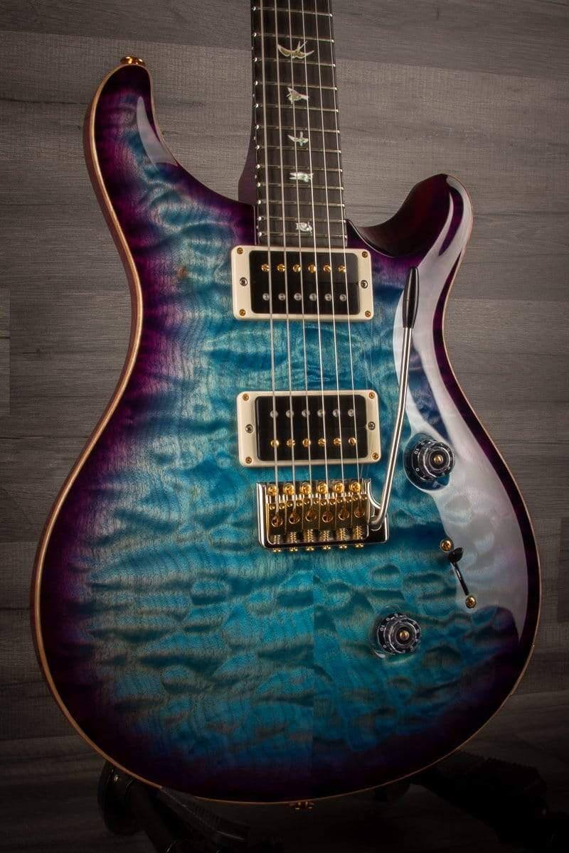 PRS Custom 24 10 top quilt Aquablue Purple Burst, Maple neck s#0328686 - MusicStreet