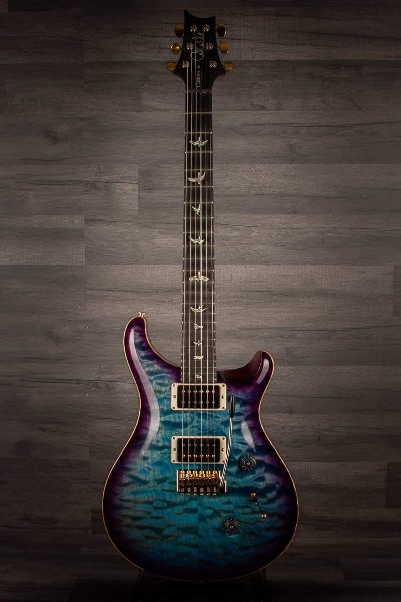 PRS Custom 24 10 top quilt Aquablue Purple Burst, Maple neck s#0328686 - MusicStreet