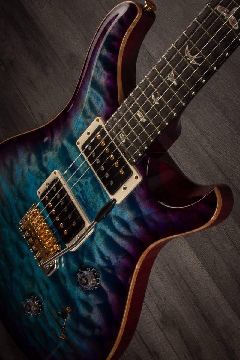 PRS Custom 24 10 top quilt Aquablue Purple Burst, Maple neck s#0328686 - MusicStreet