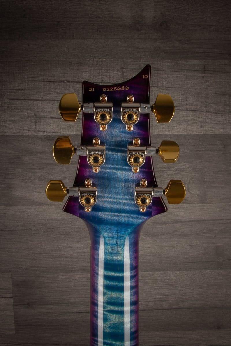 PRS Custom 24 10 top quilt Aquablue Purple Burst, Maple neck s#0328686 - MusicStreet