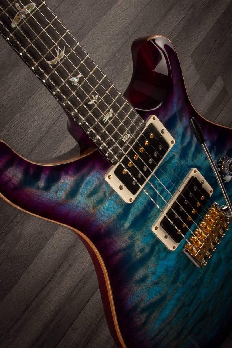 PRS Custom 24 10 top quilt Aquablue Purple Burst, Maple neck s#0328686 - MusicStreet