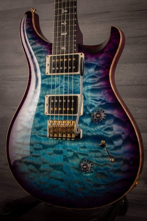 PRS Custom 24 10 top quilt Aquablue Purple Burst, Maple neck s#0328686 - MusicStreet