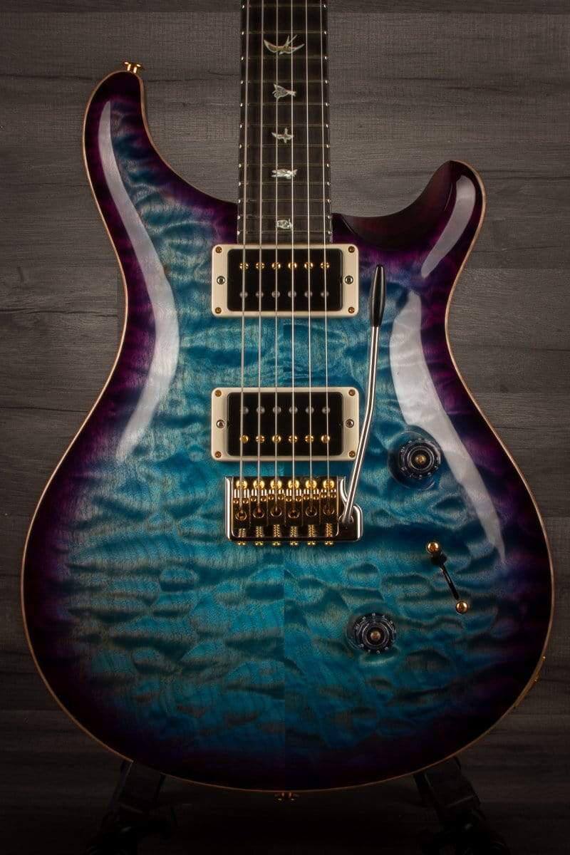 PRS Custom 24 10 top quilt Aquablue Purple Burst, Maple neck s#0328686 - MusicStreet