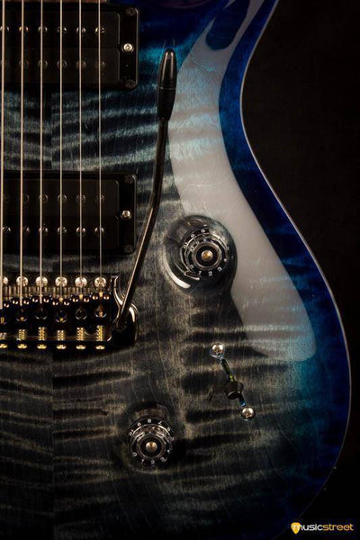 PRS Custom 24 Wood Library Charcoal Blueburst #236174 2017